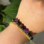 Pulseira de cura para mulheres e homens 8 mm com contas elásticas para meditação de equilíbrio de energia para ioga - Imagem 4