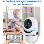 Babá Eletrônica Câmera Wi-Fi de Segurança IP Full HD 1080p – Visão Noturna, Áudio Bidirecional, Monitoramento Remoto via Celular, Rastreio por Movimento, Ideal para Bebê, Pet e Casa - Imagem 3