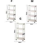 Armário Carrinho Organizador Multiuso Com 4 Camadas Com Rodinhas Cozinha Banheiro Quarto Lavanderia P, M, G ou Kit 3 (branco, P)