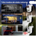 Câmera de Segurança WiFi Externa HD 3MP, IP Sem Fio com Visão Noturna Infravermelha, Dupla Lente Grande Angular, À Prova D'Água IP66, Detecção de Movimento e Áudio Bidirecional - Imagem 5