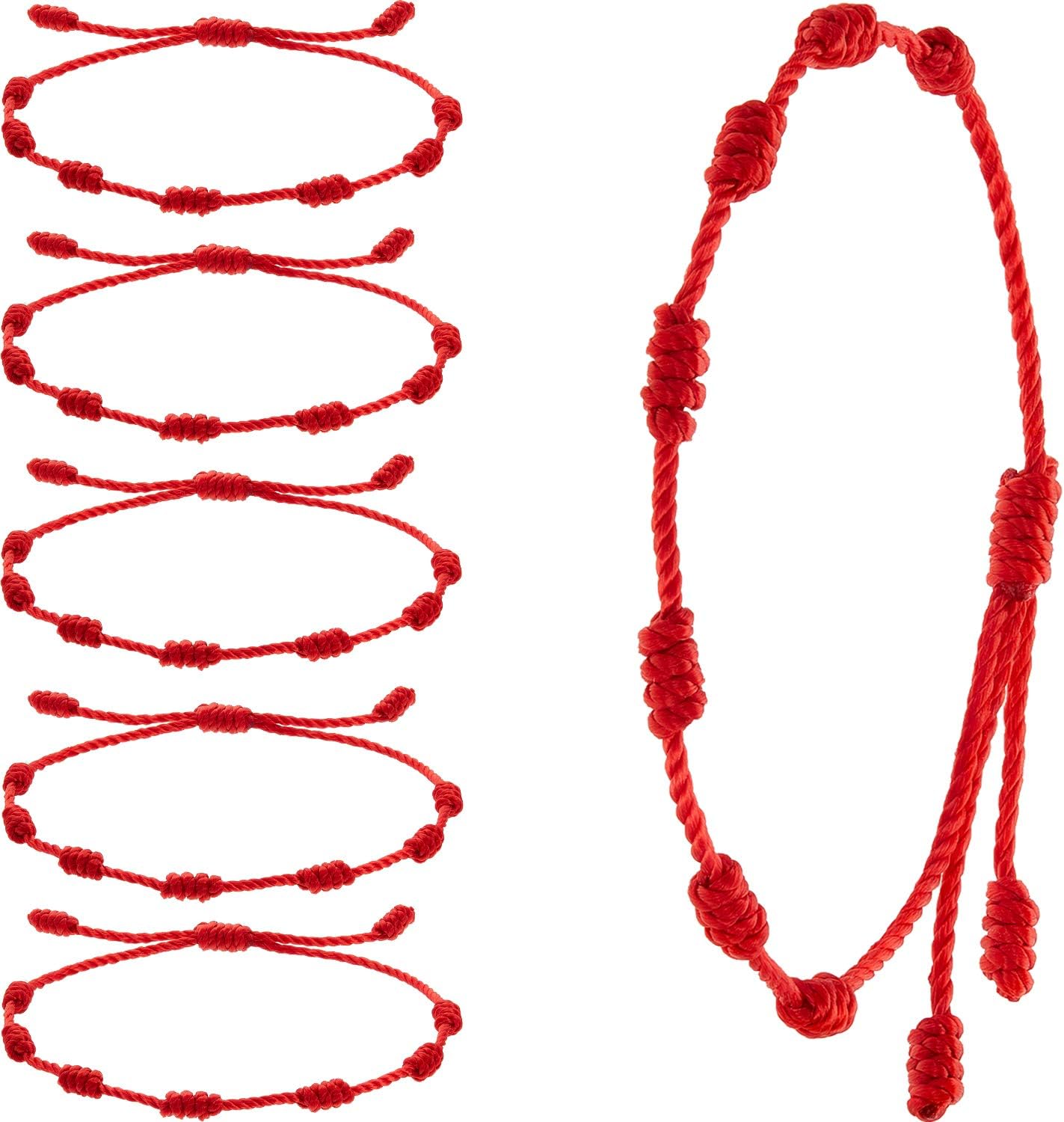 6-pulseiras-vermelhas-de-cordao-WILLBOND-pulseira-de-cordao-vermelho.jpg 6 pulseiras vermelhas de cordão WILLBOND, pulseira de cordão vermelho, pulseira ajustável com nós vermelho, amuleto para proteção, olho turco e boa sorte para amizade