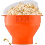 A pipoca de silicone original Korcci pode ser usada no micro-ondas, tigela dobrável para micro-ondas, sem necessidade de óleo, pode ser usada no micro-ondas, lavável na lava-louças (laranja)