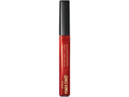 AVON POWER STAY MATTE GLITTER EFFECT BATOM LÍQUIDO CEREJA BRILHANTE 7ML