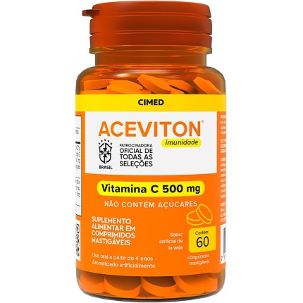 Aceviton Vitamina C Imunidade 60 Comprimidos Mastigáveis