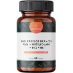 Anti Cabelos Brancos PQQ 10mg + Metilfolato 5000mcg + B12 1000mcg + B6 15mg 60 Cápsulas
