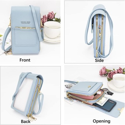 Bolsa De Couro Ombro Feminina Tocar Touch Cellular Multiuso