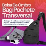 Bolsa De Ombro Bag Pochete Transversal Slim Impermeável Antifurto… (Cinza)