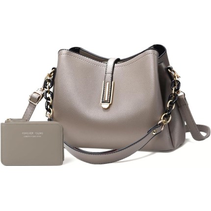 Bolsa Feminina Couro Plutônio Bolsa de Ombro Mão Transversal para Uso Diário Luxo Bolsa de Mão Multicamadas Tamanho Médio Moderna