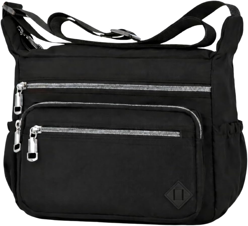 Bolsa-Feminina-Pequena-Transversal-em-Nylon-Crossbody-Bolsa-de-Ombro.jpg Bolsa Feminina Pequena Transversal em Nylon Crossbody Bolsa de Ombro com Alça à prova d'água, Bolsa de ombro leve Multi Bolsos Tiracolo