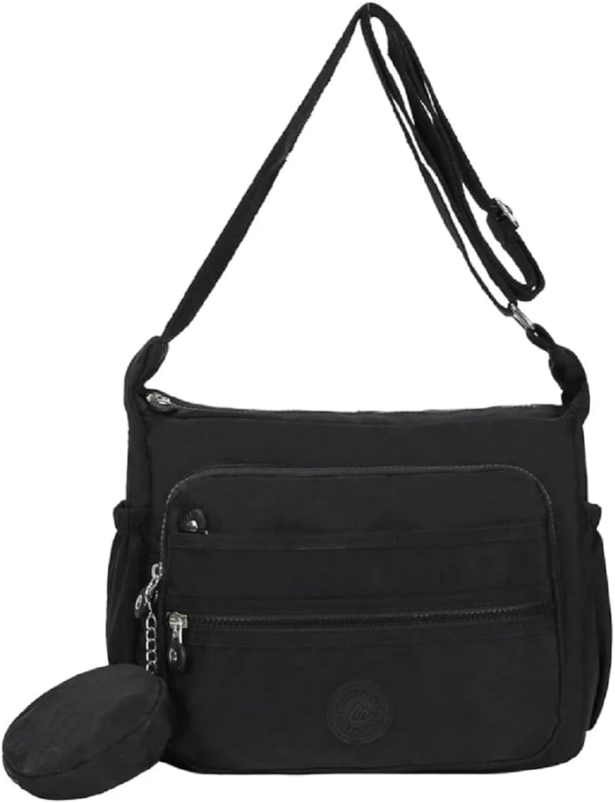Bolsa-Feminina-Transversal-Multi-Bolsos-Nylon-Bolsa-de-Ombro-com.jpg Bolsa Feminina Transversal Multi Bolsos Nylon, Bolsa de Ombro com Alça, Bolsa de Viagem Leve Tiracolo