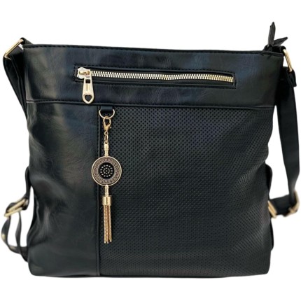 Bolsa Feminina Transversal Tiracolo Alça de Ombro, Preto, Média