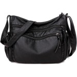 Bolsa Feminina Transversal Vintage Multi Bolso Para as Mulheres Bolsa de Ombro Crossbody Bolsa de Mão (Preto)