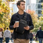 Bolsa Mochila Transversal Compacta Antifurto Unissex Com Cadeado, Porta USB, 7 Compartimentos E Tecido Resistente À Água - Imagem 2