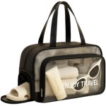 Bolsa Necessaire Transparente Impermeável para Praia e Piscina, itens pessoais e de higiêne