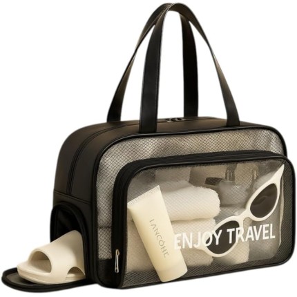 Bolsa Necessaire Transparente Impermeável para Praia e Piscina, itens pessoais e de higiêne