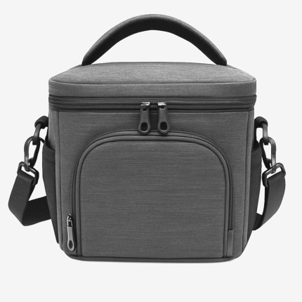 Bolsa Térmica 7L 2 Compartimentos - Lancheira Marmiteira Pequena Impermeável, Mantém Quente/Frio, para Lanches Trabalho Faculdade (Cinza)