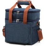 Bolsa Termica Marmita Lancheira Grande Alça Ombro Trabalho Passeio Academia Dois Andares (Bolsa Azul)