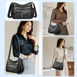 Bolsa Tiracolo Feminina Moderna Em Couro Pu Alta Qualidade，Design Com Vários Bolsos, Grande Capacidade - Imagem 2