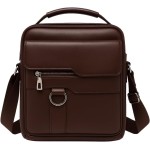 Bolsa Tiracolo Masculina Couro Sintético PU Crossbody Transversal Ombro Mão Casual Executiva Trabalho Viagem Compacta Alça Ajustável Vintage Elegante
