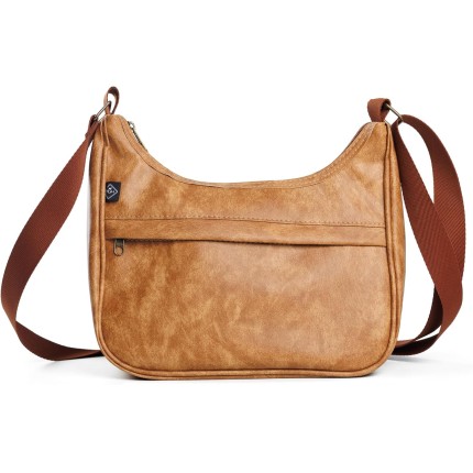 Bolsa Transversal Feminina de Ombro Média Ajustável em Couro PU, PGH Essenza