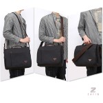 Bolsa Transversal Pasta Mensageiro Carteiro Grande Notebook 15.6 Resistente Para Trabalho Negócios Compartimentos Extras e Alça Ajustável - ZAFIN - Imagem 2