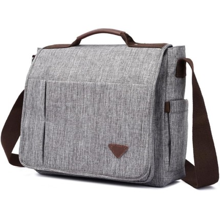 Bolsa Transversal Pasta Mensageiro Carteiro Grande Notebook 15.6 Resistente Para Trabalho Negócios Compartimentos Extras e Alça Ajustável - ZAFIN