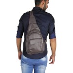 Bolsa de couro transversal masculina 100% legítimo elegante casual 013 preta e marrom dia a dia para trabalho - Imagem 2