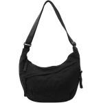 Bolsa tiracolo crescente feminina, bolsa Hobo de nylon folgada, bolsa de ombro espaçosa, bolsa tiracolo