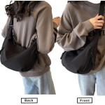 Bolsa tiracolo crescente feminina, bolsa Hobo de nylon folgada, bolsa de ombro espaçosa, bolsa tiracolo - Imagem 2