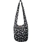 Bolsa tiracolo de algodão - Bolsa grande Boho Hippie Hobo - 40 estampas - Bolsa transversal unissex