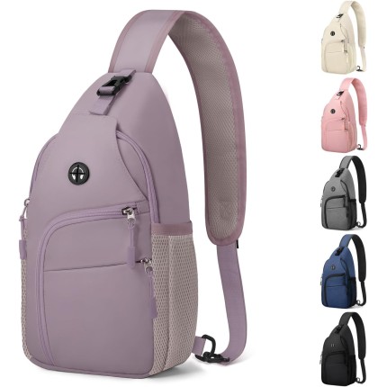 Bolsa tiracolo feminina à prova d'água com alça de ombro conversível para acampamento, caminhada