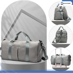 Bolsa transversal Mala de Academia Bolsa esportiva de viagem, ideal Para Banhos De Piscina, Bolsa de ginástica impermeável, praia, natação, ioga, esportes (Cinza) - Imagem 2