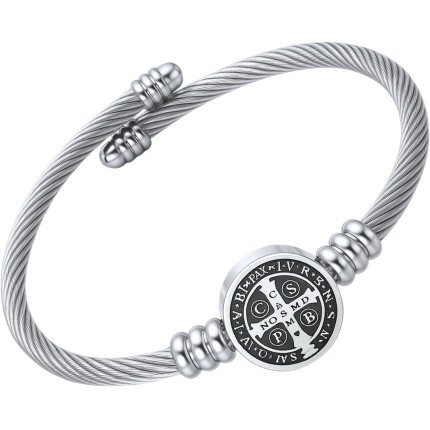 Bracelete São Bento Em Aço Inox 316 Para Presente Masculino