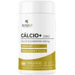 CÁLCIO + D3 K2 MK7-120 Cápsulas, Longa duração: 2 Meses de Uso - Cálcio Elementar (400mg) Vitamina D3, Vitamina K2-MK7, Fortalvit