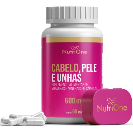 Cabelo, Pele e Unhas 16 Vitaminas e Minerais | Biotina, Zinco, Ferro, Selênio e Vitaminas A C D E B | 60 Cápsulas – Nutrione