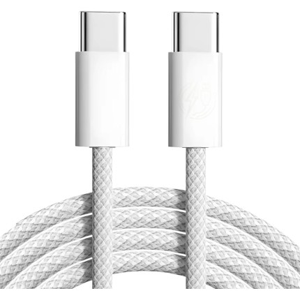 Cabo Tipo C USB C 60W Cabo Carregador Turbo Tipo C Para Samsung Motorola Xiaomi LG iPhone 15 16 Cor Branco Reforçado, Rápido, Resistente, Premium.