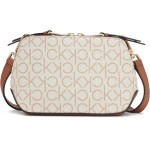 Calvin Klein Bolsa tiracolo Lucy com compartimento triplo, Baunilha/cáqui/caramelo em relevo, One Size - Imagem 2