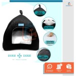 Cama Casa Toca Iglu Tenda Caminha Cabana para Cachorros e Gatos Pet 47cmx45cm - Duke & Dixie (Preto) - Imagem 2