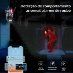 Câmera IP Sem Fio de Segurança Externa HD 3MP, Câmera de Visão Noturna Infravermelha WiFi, Dupla Lente Grande Angular, IP66 à Prova D'água e à Prova de Poeira, Luz de Advertência - Imagem 2