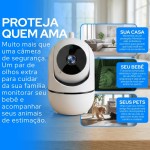 Câmera IP WiFi Giratória 1080p Premium, Visão Noturna, Detecção de Movimento, Microfone Infravermelho, Sem Fio com App, Estilo Babá Eletrônica - Premium - Imagem 2