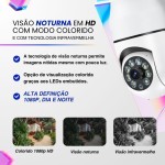 Câmera Segurança WiFi Tomada Sem Fio 2MP 1080p – Visão 360° Noturna Infravermelha, Áudio Bidirecional, Detecção Movimento, MicroSD 128GB, App Yoosee Android iOS - Imagem 2