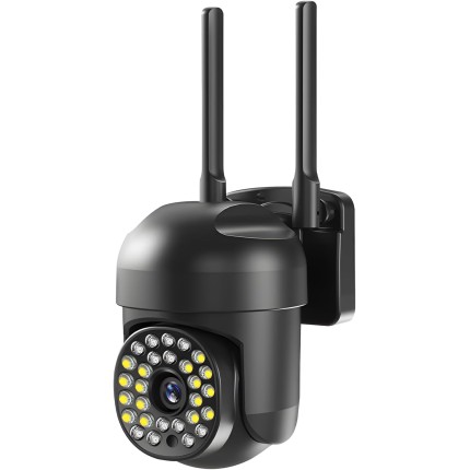 Câmera de Segurança Externa Wi-Fi HD 1080P Mini PTZ IP66 com Visão Noturna Colorida, Rastreamento de Objetos, Áudio Bidirecional, H.264, Cartão TF 128GB