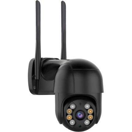 Câmera de Segurança Externa Wi-Fi PTZ IP66 com Visão Noturna Colorida, Sirene e Luz de Alerta, Áudio Bidirecional, H.265, Cartão TF 128GB