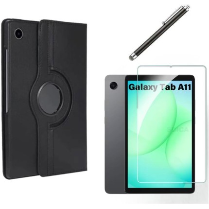 Capa Case Giratoria para Tablet Samsung Galaxy Tab A11 8.7 Pol + Película de Vidro Temperado 9H + Caneta Touch - Phone Palace