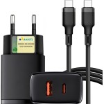 Carregador Turbo Compatível com Samsung Galaxy, Motorola, Novo Iphone 15/16 - Fonte 20W, Carregamento Rápido e Eficiente para Android/IOS + Cabo USB-C de 1m