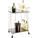 Carrinho De Bebidas Organizador, Metaltru, Cor Verde Microtextura com Madeira Preto - Imagem 2