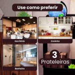 Carrinho Organizador Multiuso 3 Prateleiras com Rodinhas para COZINHA/ESCRITÓRIO/SALÃO DE BELEZA/BARBEARIA (Preto) - Imagem 2