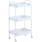 Carrinho Organizador Multiuso Gala Evolux, com Rodinhas em Ferro na Cor Branca.