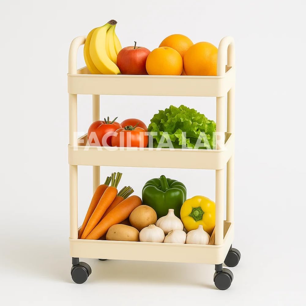 Carrinho-Organizador-Multiuso-com-3-Niveis-Branco-com-Rodizios-para.jpg Carrinho Organizador Multiuso com 3 Níveis, Branco, com Rodízios, para Cozinha, Banheiro, Lavanderia e Home Office