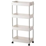 Carrinho Organizador Multiuso com Rodinhas 4 Prateleiras – Estante Móvel para Cozinha, Banheiro, Lavanderia, Escritório e Garagem